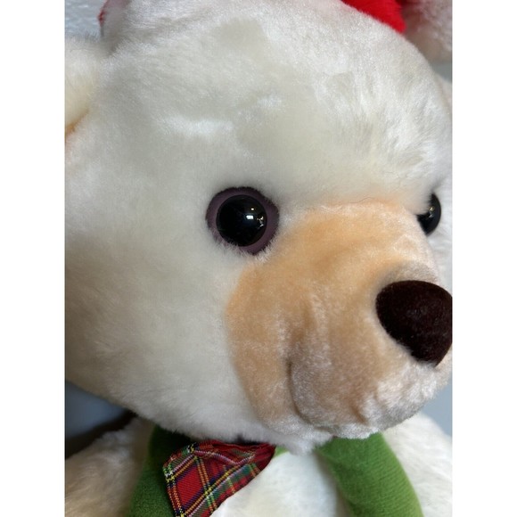 Vintage Rennoc Plush White Cream Teddy Bear Christmas Stocking Hang N Stuff Rare - Picture 3 of 16